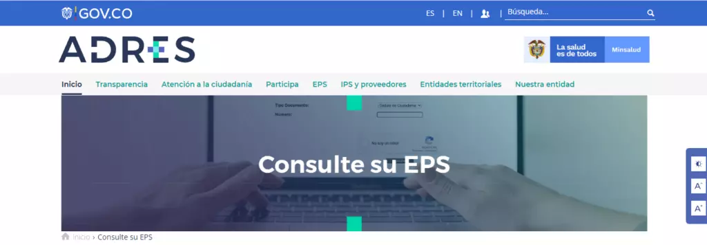 Consulta afiliación adres en línea